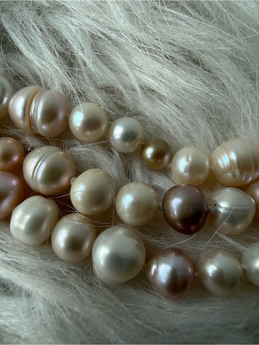 Vintage Hand Knotted Freshwater Pearl Opera Rope Necklace Multicolor - 60" - Picture 3 of 5